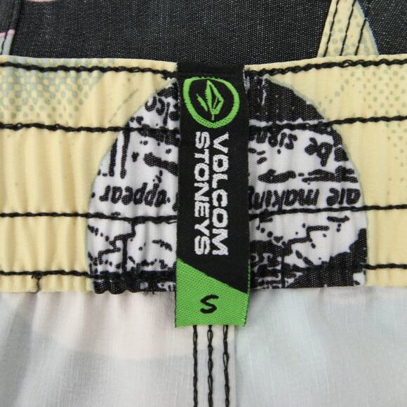 Volcom Stoneys Vent LP Swim Trunks Vinyl Record Print Black Size S NWT - Picture 12 of 15